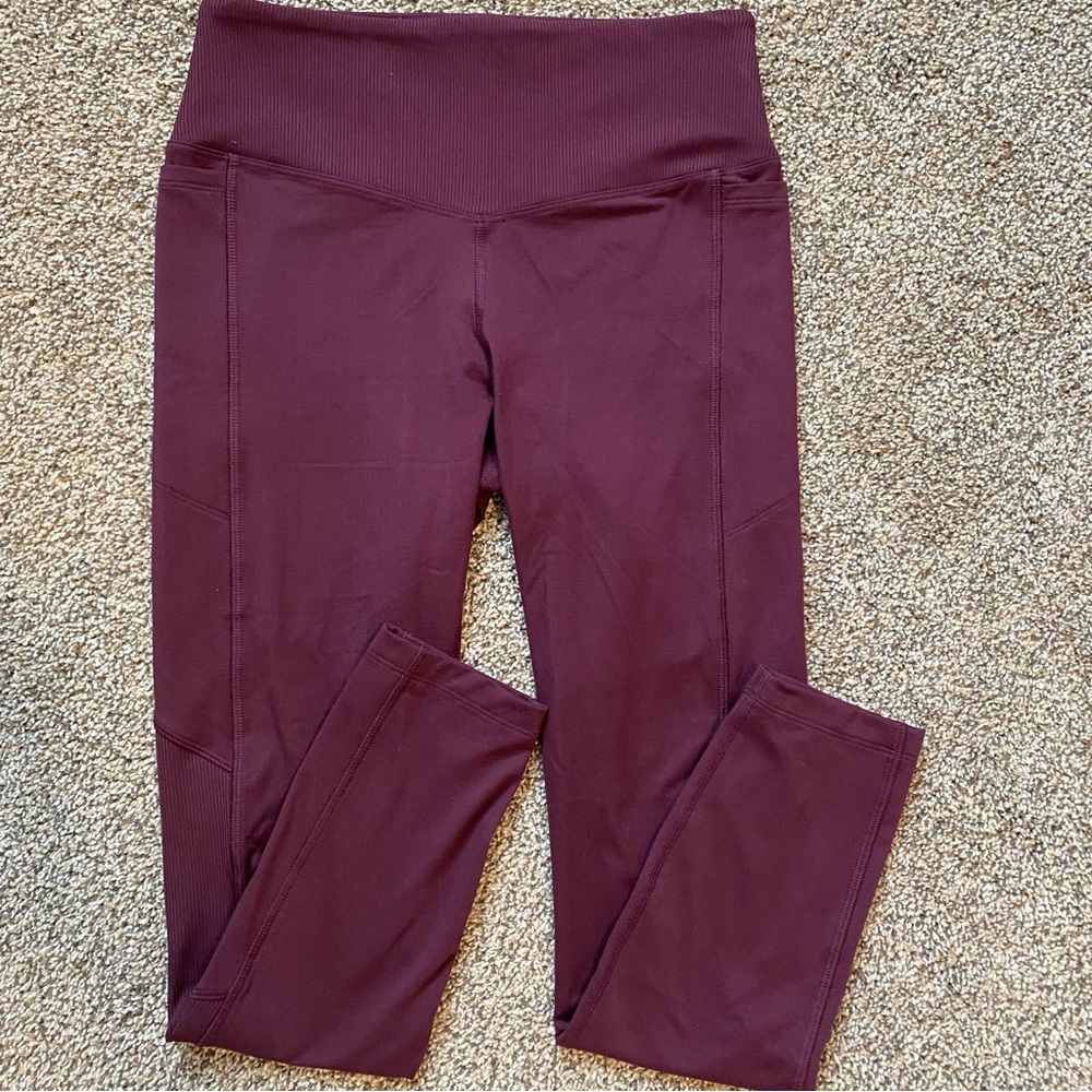 Victoria's Secret PINK Cozy Legging Side Pockets Size Small Maroon High Waist